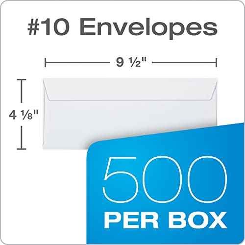 Columbian #10 Security Envelopes, 500/Box, No Window, 4-1/8 x 9-1/2 Inches, Release & Seal Self Seal, White (COLO151)