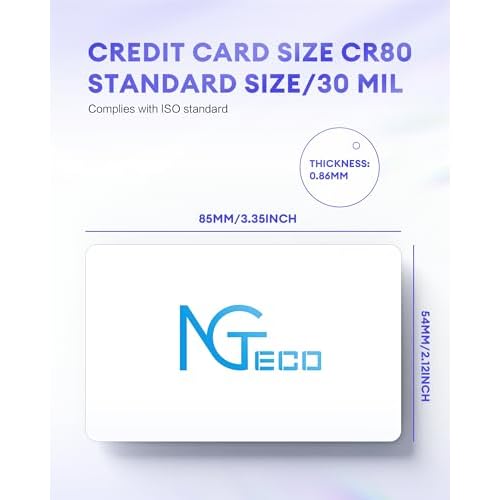 NGTeco Smart Time Card PVC Employee ID Card MB1, MB2, TC1, TC2, TC7 Time Clocks, Waterproof & Durable, 10 PCS