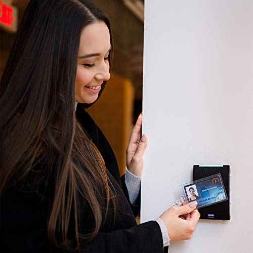 50 Pack Vertical ID Badge Holder - Securely Holds Anything Credit-Card Sized & Works with RFID Cards - Extra Durable Materials, No Wear & Tear On Cards, Easy Card Removal - ID Card Holder