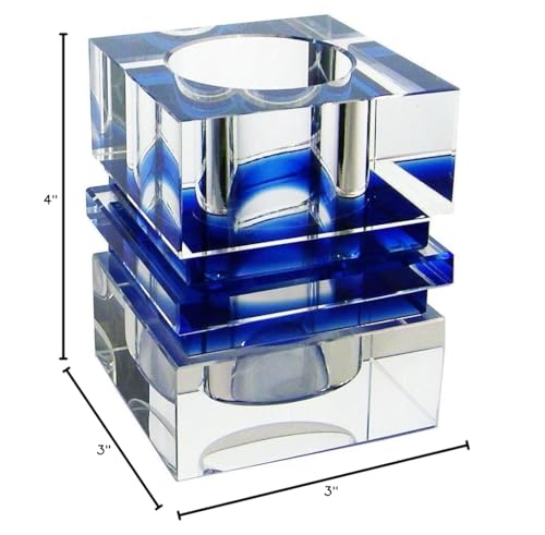 Amlong Crystal Desktop Collection Crystal Pen Holder, Blue