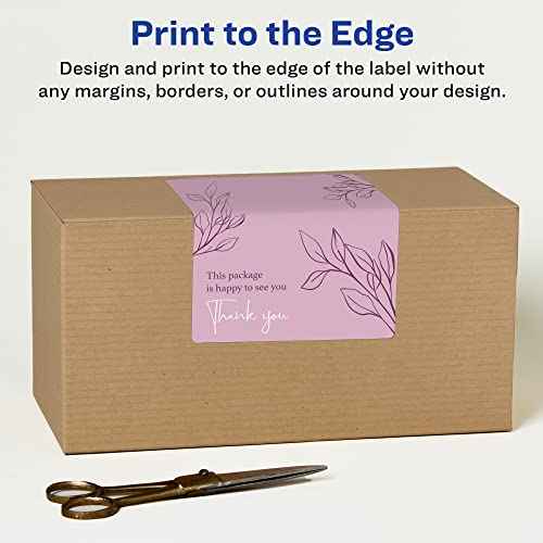 Avery Matte White Rectangle Labels, Sure Feed Technology, 4" x 6", 100 White Labels, Print-to-The-Edge, Permanent Adhesive, Laser/Inkjet Printable