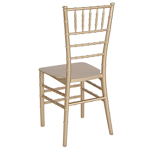 Flash Furniture Hercules Gold Resin Stacking Chiavari Chair Set of 2