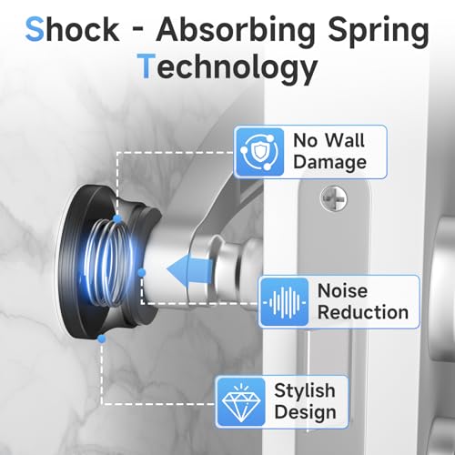 Sckeinwg Door Knob Wall Protector 1.65in Black with Spring Cushion