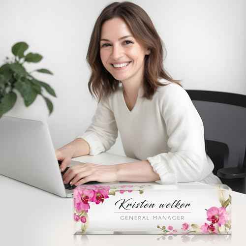 Gowelly Desk Name Plate Personalized, Custom Name Plate for Desk, Personalized Christmas Gifts for Coworkers Desk Decor, Appreciation Office Gifts for Employees, Teacher, Nurse, Social Worker