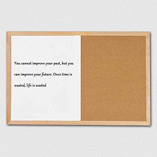 Message Cork Board Wood Frame Whiteboard Drawing Combination Boards Cork Board and Board Combo for Kids, 30*40cm