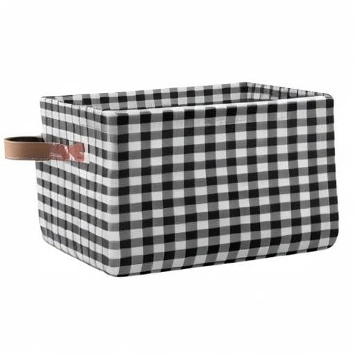 AUUXVA Storage Basket Classic Buffalo Plaid Check Storage Cube Box Durable Canvas Collapsible Toy Basket Organizer Bin with Handles for Shelf Closet Bedroom Home Office