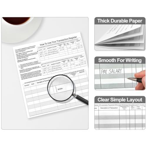 Zenithgoods 16 Pack Checkbook Register - Large Print, 6x3", Personal/Business Ledger