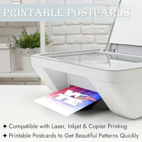 Blank Postcards for Mailing, 80 Post Cards for Mailing, 300 GSM White 4 x 6 inches Cardstock Paper Mailable Printable Postcards Bulk for Birthday, Thank You, Business Postcards