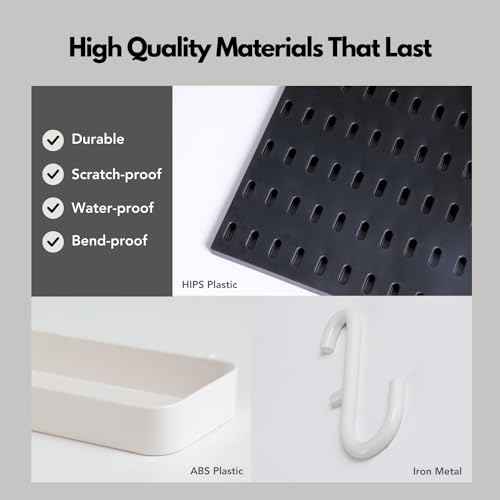 Keepo Pegboard Combination Kit, Pegboards and Accessories Modular Hanging for Wall Organizer, Crafts Organization, Ornaments Display, Nursery Storage, Wall Peg Board (Black, 22¡ȡ¿22¡È)