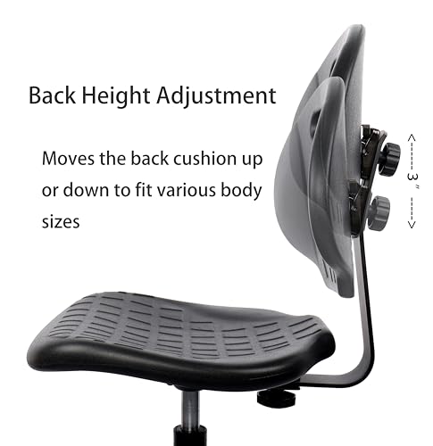 Glide Deluxe Drafting Lab Stool Chair 18'' Footring Adjustable Height 450 lb