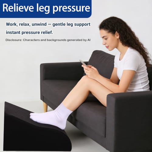 Opuvidity A-black Ergonomic Under-Desk Foot Rest with Washable Cover, 15.7 x 15.7 x 9.8 in