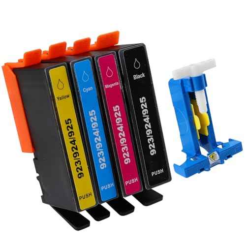 923 Ink Cartridges Combo Pack Without Chip Replacement for Printers for 923 Ink Cartridges OfficeJet 8120 8123 8122e OfficeJet Pro 8130e 8135e 8130 8138e 8139e Printer 4 Pack(BK C M Y)