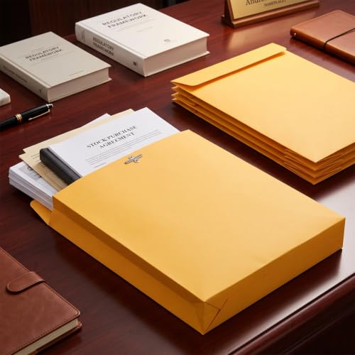 Motipuns 12 Pack Expandable Manila Envelope Folders with Clasp, 9 x 12 Inches