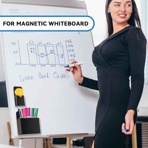 Magnetic Pen Holder for Refrigerator,2Pack Magnetic Dry Erase Marker Holder,Magnetic Pencil Holder for Refrigerator,Whiteboard,Locker Accessories£¨Black£©
