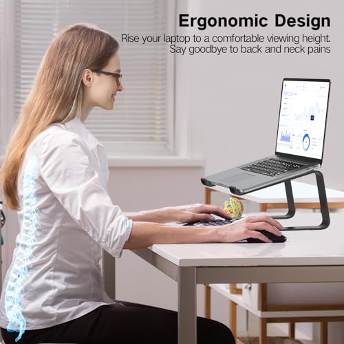 Ergonomic Aluminum Laptop Stand for Desk, 10-15.6 Inch Compatibility