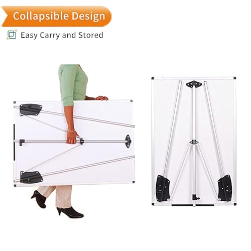VIZ-PRO Magnetic Whiteboard Easel 36x24 Inches Silver Portable Dry Erase