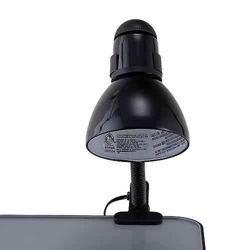 V-Light Black Adjustable Desk Lamp with Heavy Duty Clamp Clip, Flexible Gooseneck Lamp, Bed Light, Reading Lamp, or Study Light, 14 inches