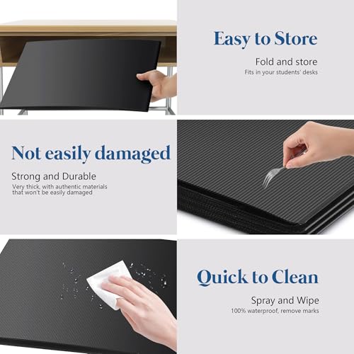 24 Pack Black Desk Dividers for Students Privacy Folders - EUVBOKW