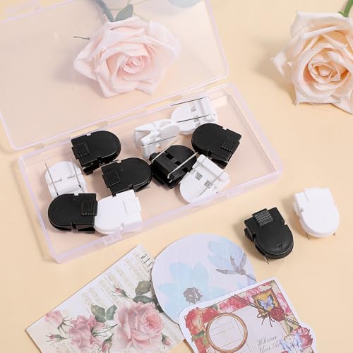 DOPENSPI 16 Pcs Cubicle Clips for Fabric Walls - Black & White Office Hooks
