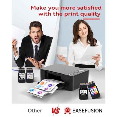 275XL 276XL Replacement for Canon Ink 275 and 276 PG-275 CL-276 Black Color Ink Cartridges Combo Pack Compatible with PIXMA TR4720 TS3522 TR4700 TS3722 TS3500 TR4722 TS3720 TS3520 Printer