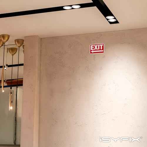 iSYFIX Exit Signs - 12 Pack 10x7 Inch Directional Left Arrow Signs, 40 mil Polystyrene Plastic, UV Laminated, Scratch & Fade Resistant, Waterproof - Ideal for Office, Theater, School, Business