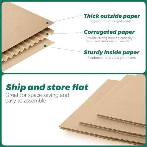 Mat Board Center, 10x8x6 Inches Shipping Boxes for Mailing Moving Packaging, 25 Pack Corrugated Cardboard Boxes for Small Business, Kraft