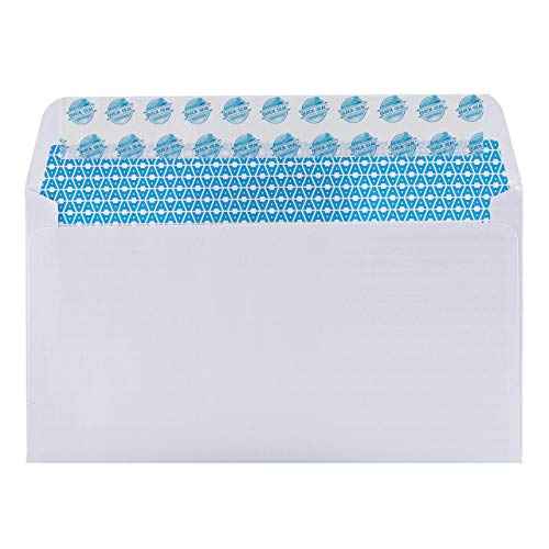 Aimoh 300#6 3/4 Security Tinted Self-Seal Envelopes - No Window, EnveGuard, Size 3-5/8 X 6-1/2 Inches - White - 24 LB - 300 Count (34300)