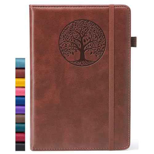 Lined Journal Notebook for Women & Men, Hardcover Leather Journals for Writing, Diary, Journaling, Bible, Work & Travel, A5 (Brown)