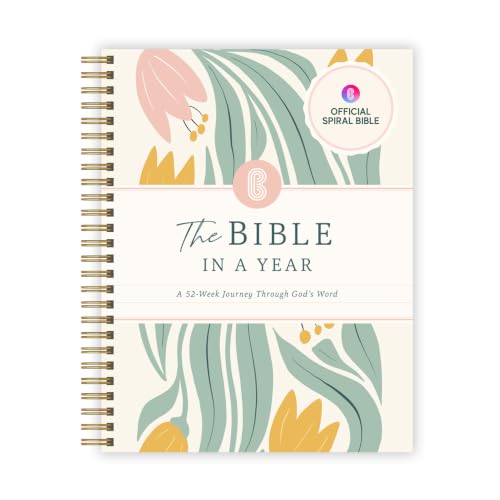 Floral Spiral Bible in a Year Study Guide, 52-Week Christian Devotional