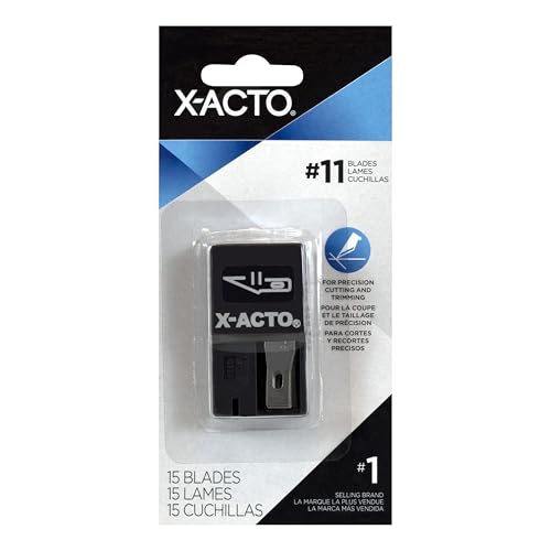 X-Acto No. 11 Precision Craft Knife Blades with Safety Dispenser - Pack of 15