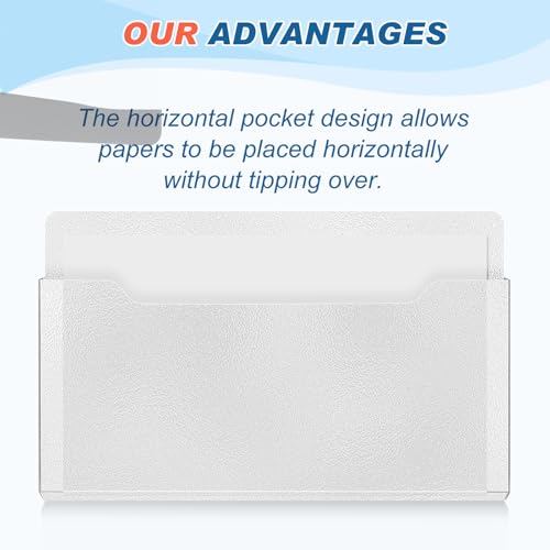 Magnetic File Holder Wall Mount - Clear 13.8 x 8.3 Inch Horizontal Organizer