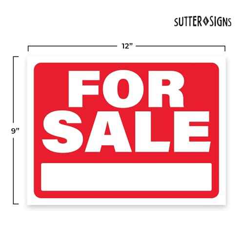 4pk For Sale Signs for Car, Vehicles, Boat, Trailer. Waterproof PVC Plastic, 12" x 9"
