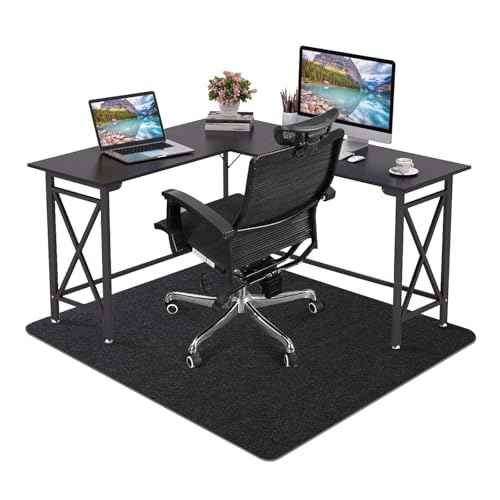 Office Chair Mat - for Hardwood Floors, Large Non-Slip Easy-Clean Floor Protection Blanket (Black, ¡°60 x 48in¡±).