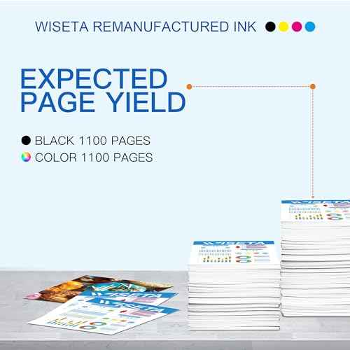 Wiseta 812XL Ink Cartridges High Yield Remanufactured Replacement for Epson 812 XL T812XL 812 to use with WF-7820 WF-7840 WF-7310 EC-C7000 Printer (4 Pack, BCMY)