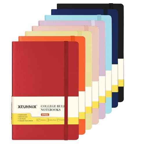 8 Packs Lined Notebook for Work, Journals for Writing, A5 Size (5.5" x 8.3"), 100gsm Thick Paper, Lined 160 Pages, Hardcover Classic Notebook for Journaling & Note-Taking- 8 Assorted Color