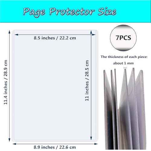 7 PCS 8.5" x 11" Rigid Print Protectors,Clear Plastic Page Protectors,Clear Rigid Top loaders,Plastic Paper Sheet Protectors for Photos,Documents,Contracts,Birth Certificate Protector (7)