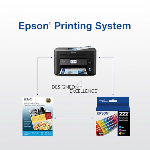 EPSON 222 Claria Ink Standard Capacity Color Combo Pack (T222520-S) Works with WorkForce WF-2960, Expression XP-5200