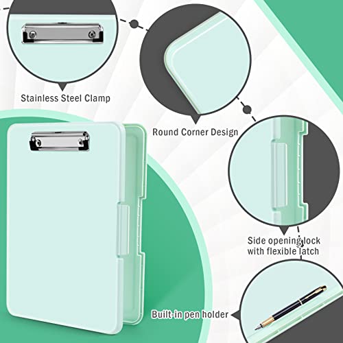 ANZNKU Green 13x9.6x0.94 in Clipboards with Storage - Foldable Nursing/Medical Clipboard