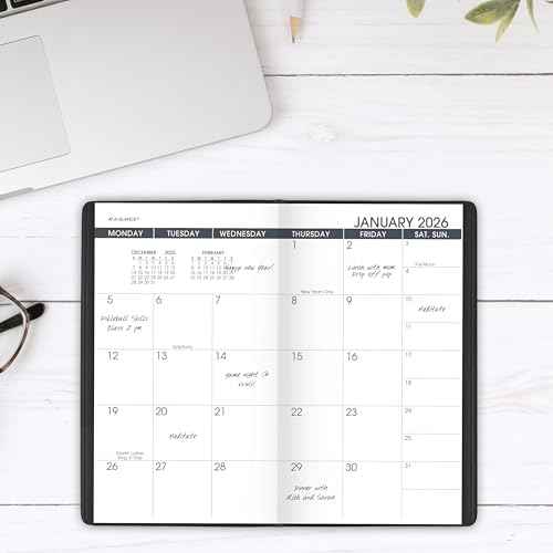 AT-A-GLANCE 2026-2027 Planner, 2 Year Monthly Planner, 3.5" x 6", Pocket Size, Black (700240526)