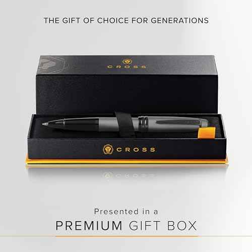 Cross Bailey Refillable Rollerball Pen Presented in a Premium Gift Box - Medium Point, Black Ink, Matte Gray