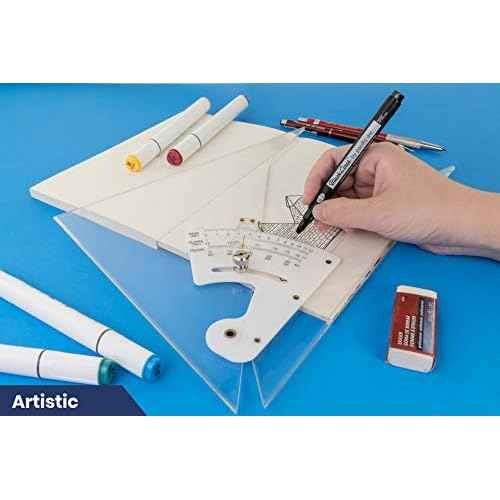 Pacific Arc Professional Adjustable Triangle Clear With Inking Edge 10"