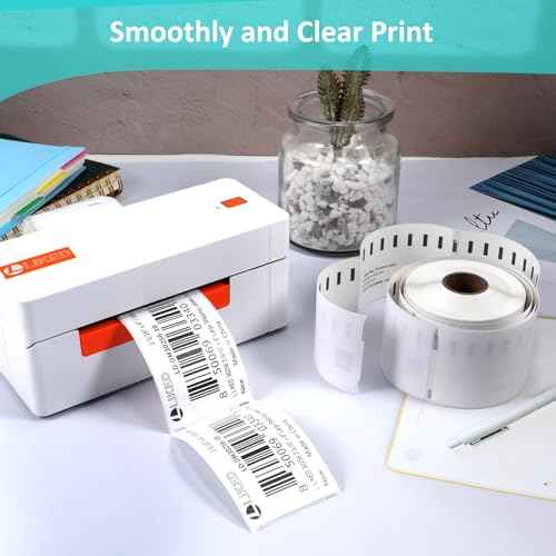 L LIKED 10 Rolls 2-5/16" x 4" Thermal Shipping Labels, Perforated Line, Compatible with Rollo, Zebra, Jadens, Nelko, Munbyn, Phomemo Desktop Printers and Dymo 30256 Replacement (3000 Labels)