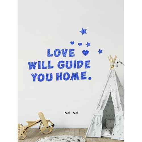 237 Pcs Glitter Bulletin Board Letters, Numbers and Punctuation, Poster Board Letters Alphabet Cut Out Cardboard Letters Accessories for Classroom Display Decorating Supplies 4inch (Blue)