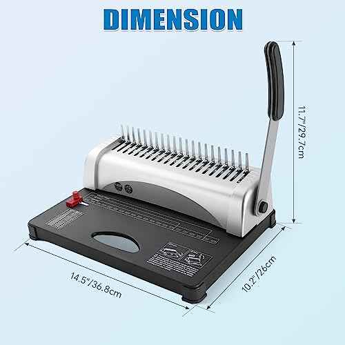 FLK Tech Binding Machine with Starter Combs Set for A4-21 Hole / 450 Sheets Paper Punch Binder