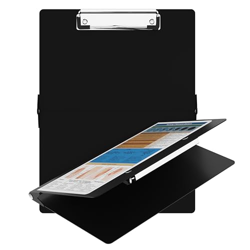 SC Nursing Clipboard with Center Fold – Aluminum Nurse Clip Board Set, Black Edition (Sepsis/SIRS)