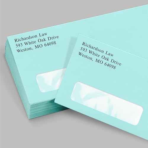 LUXPaper #10 Business Window Envelopes | 4 1/8" x 9 1/2" | Seafoam Blue | 80lb. Text | 250 Qty