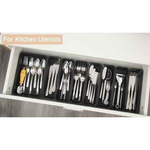 25 PCS Interlocking Desk Drawer Organizer Separator for Office,Bathroom,Kitchen,Makeup,Tool£¨4 Sizes£©