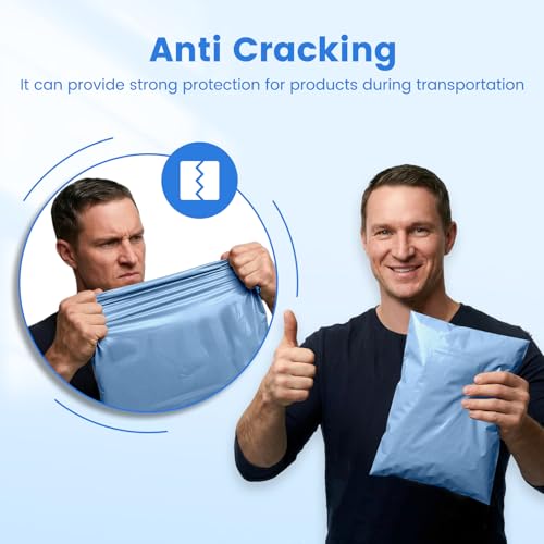 Metronic Light Blue 10x13 Poly Mailers 50 Pack Self Seal Waterproof Shipping Bags for Clothes