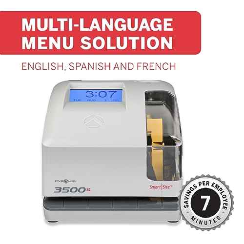 Pyramid Time Systems - Employment Time Clock & Document Stamp [3500ss] with Smart site Alignment, Kit Includes: Punch Time Clock, 25 Time Cards, 1 Ribbon & 2 Security Keys, 3500 Replacement