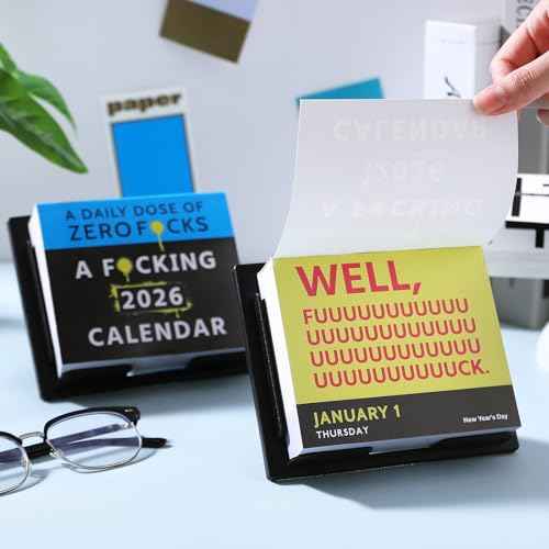 A F*cking 2026 Calendar - Funny 2026 Desk Calendar, A Daily Dose of Zero F*cks, January to December 2026, 4.9''x4.5'', Funny 365 Daily Calendar, White Elephant Gag Gift for Adults